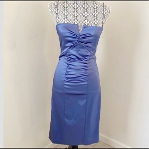 Nicole Miller Collection Blue Satin Cocktail Dress